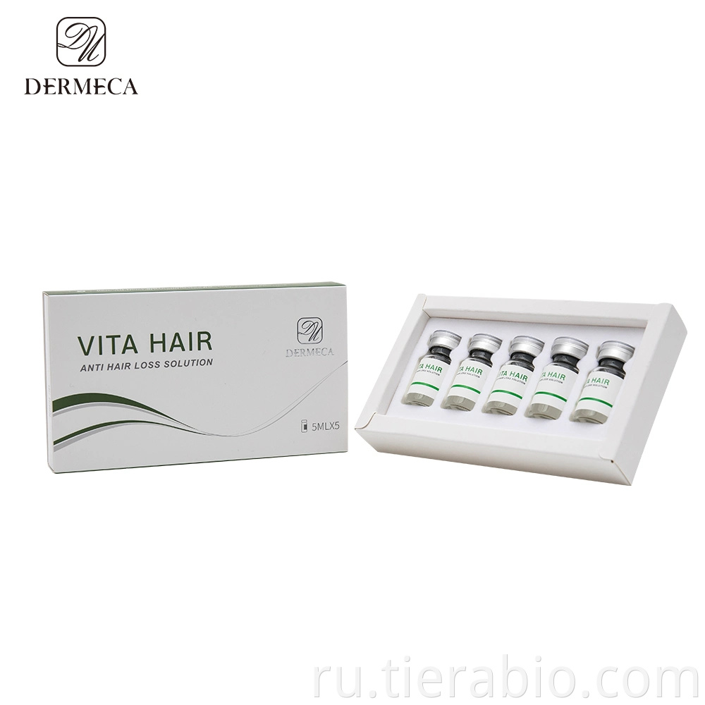 Dermeca Vita Hair Solution Мезотерапия флаконы для волос Мезококтейль для инъекций для инъекций волос 5 мл